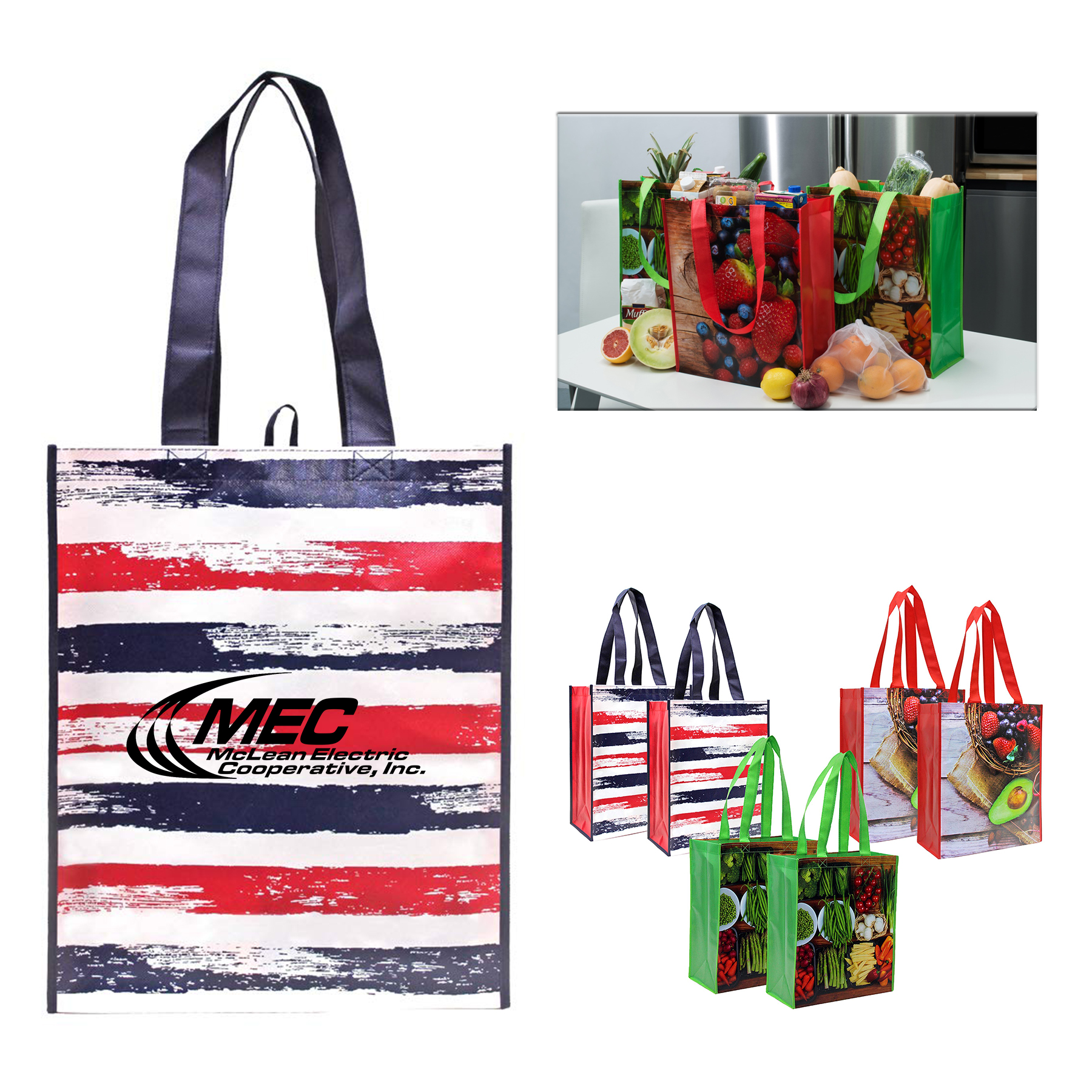 Medium Laminated Poly Woven Tote Bag