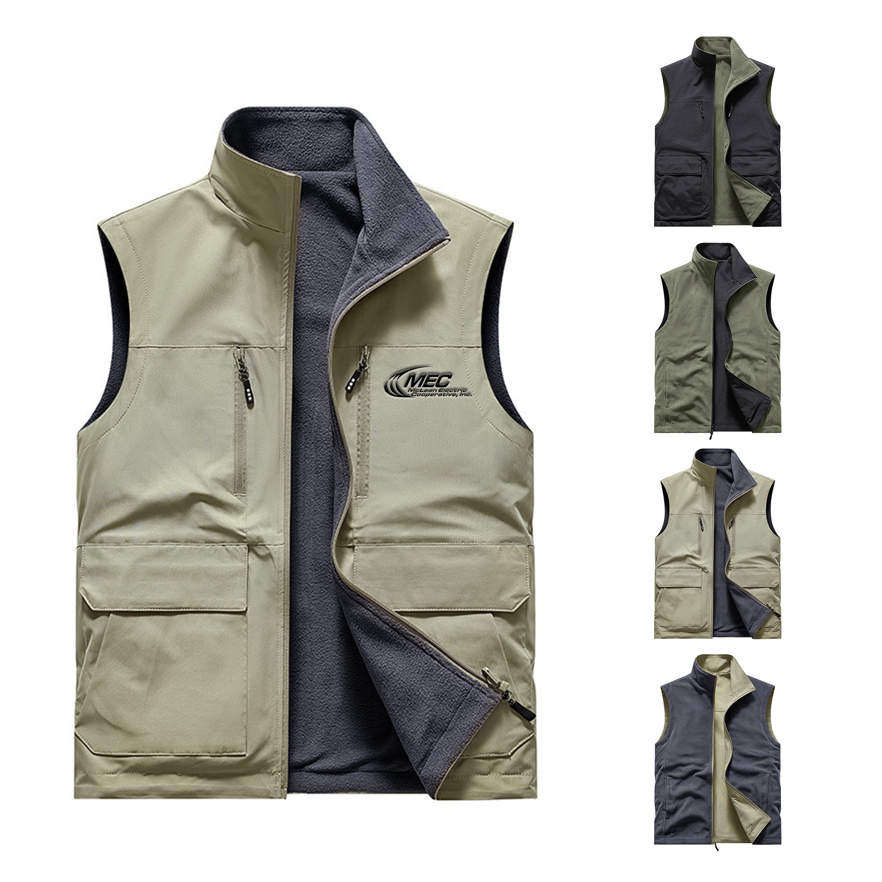 Mens Reversible Polar Fleece Vest