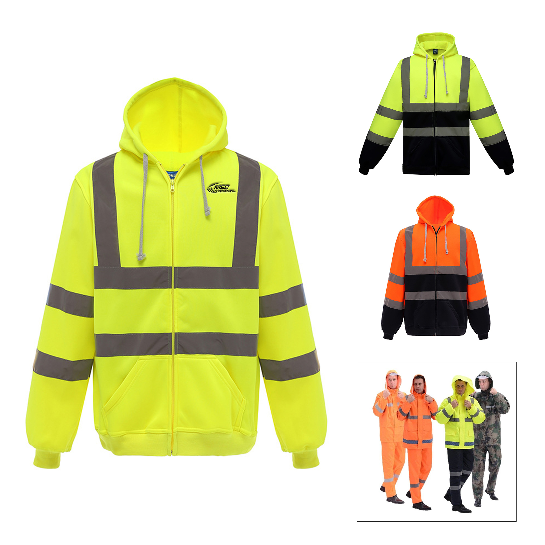 Men's Reflective Safety Hoodie