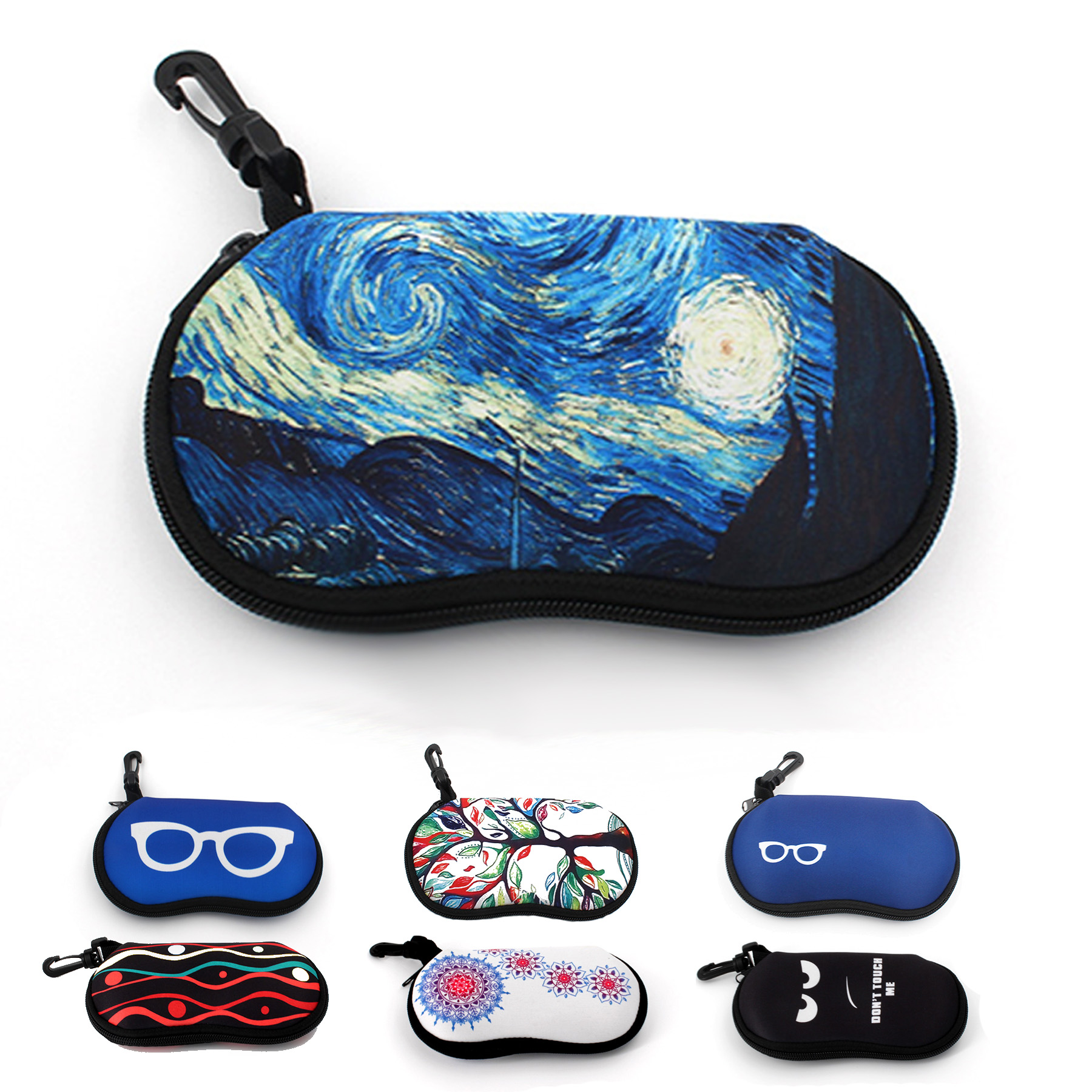 Neoprene Zipper Eyeglass Case With Clip - Image 2