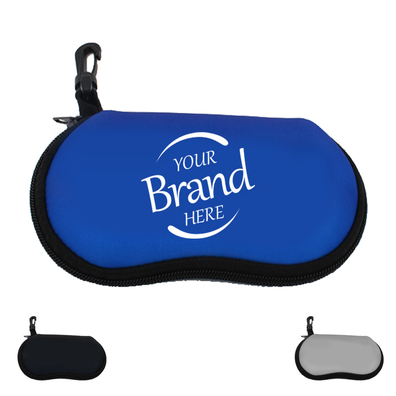 Neoprene Zipper Eyeglass Case With Clip